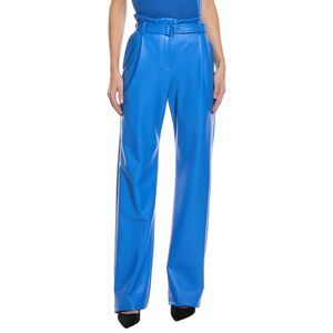 Lapointe Womens Faux Leather High-Waist Trouser, Blue